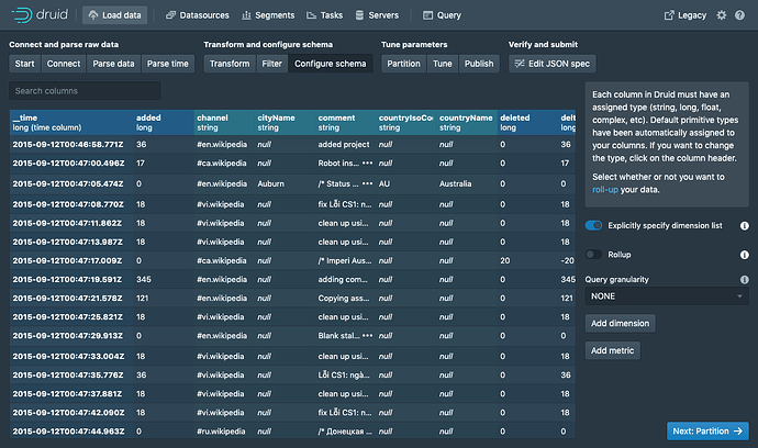 Data loader schema