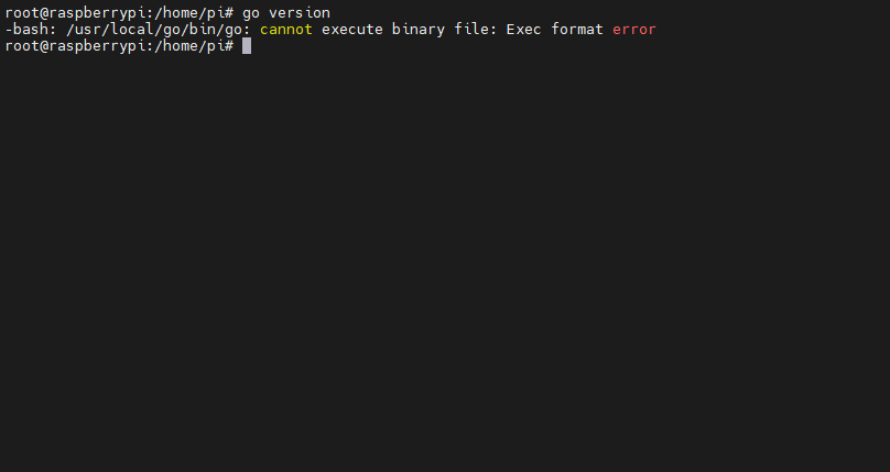 Raspberry Pi 安装 go 后提示错误 Exec format error_HONEY MOOSECSDN博客
